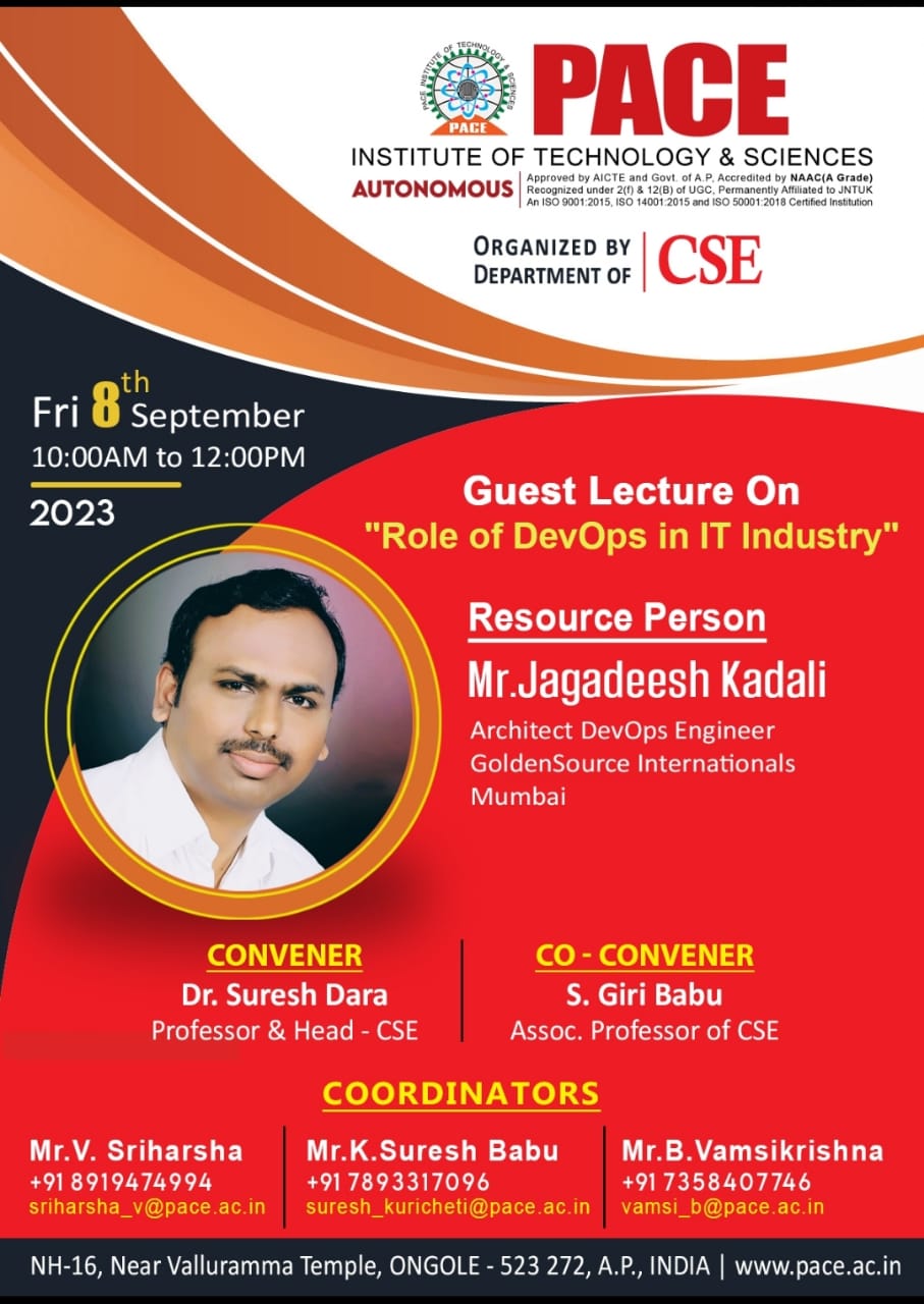 GUEST LECTURE ON "ROLE OF DEVOPS IN INDUSTRY"